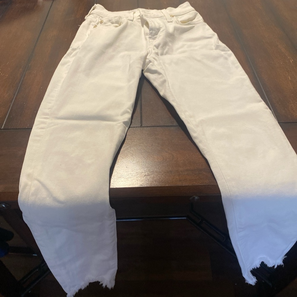 7 For All Mankind Women's Skinny Jeans in White